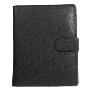 Comb Bound Chelsea Leather Quarto Desk Wallet with Magnetic Clasp