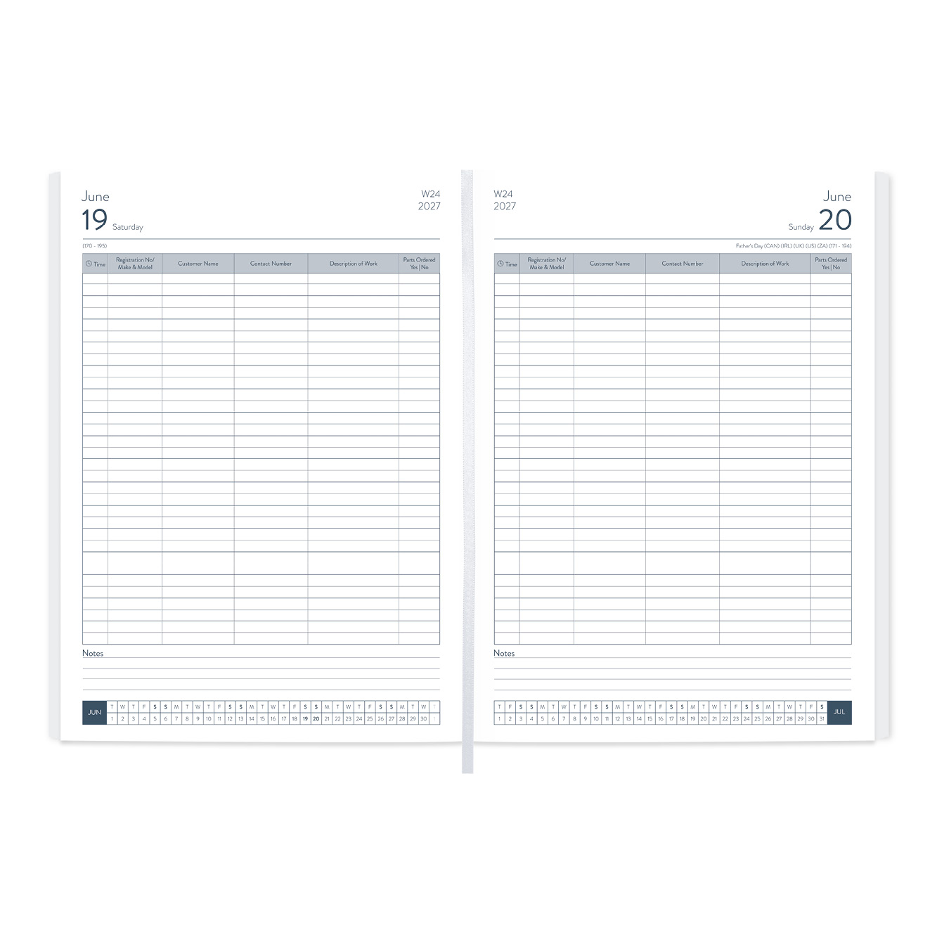 FineGrain A4 Desk Diary - White Paper - Day per Page - Image 8