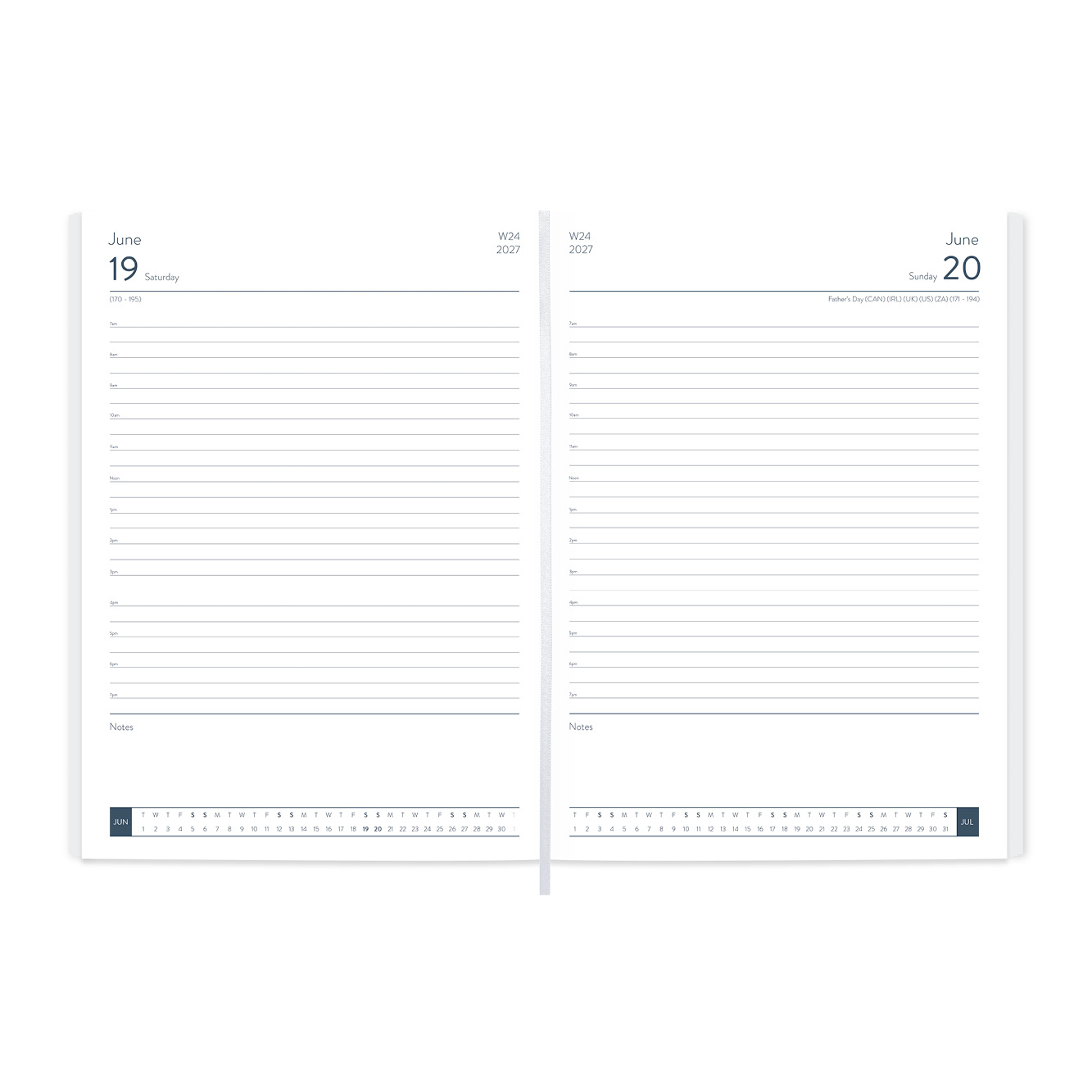 FineGrain A5 Desk Diary - White Paper - Day per Page - Image 7