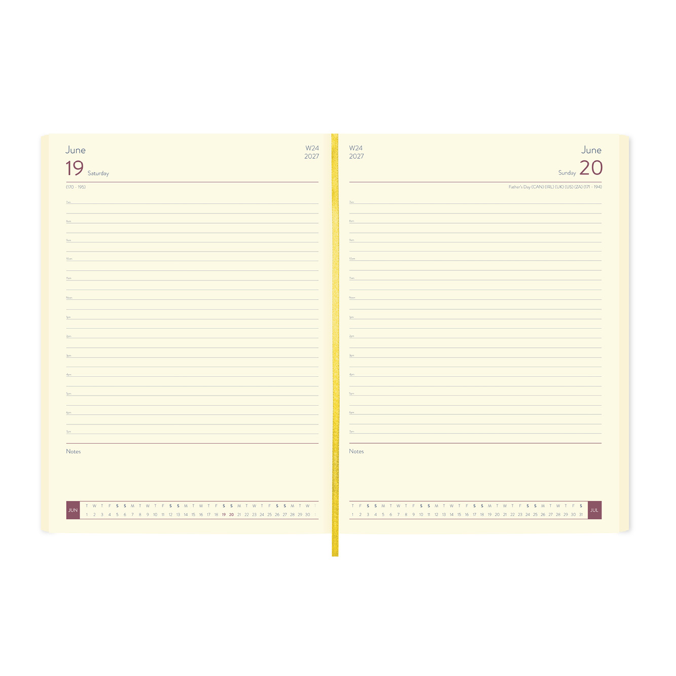 Deluxe FineGrain A5 Desk Diary - Cream Paper - Day per Page - Image 7