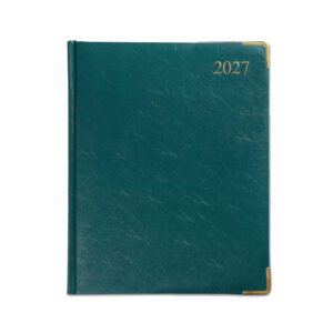 Deluxe FineGrain Quarto Desk Diary - Cream Paper - Week to View